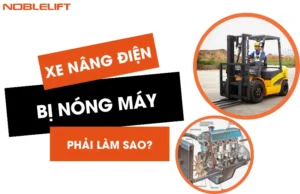 xe nang dien bi nong may