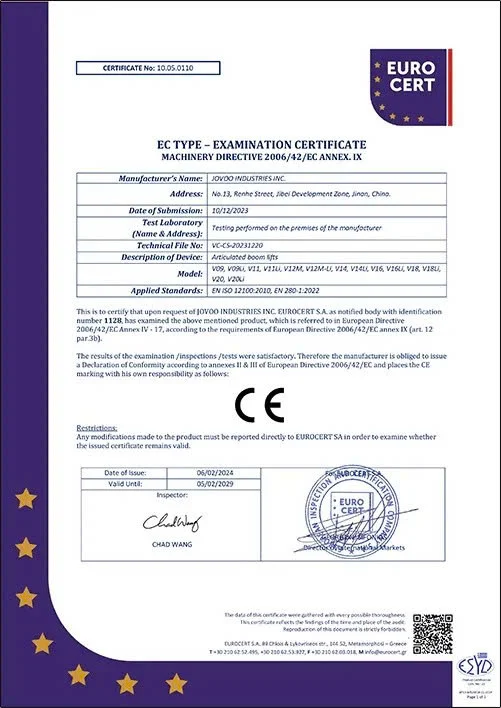 Xe nâng người cắt kéo 8 mét Z06 Jovoo